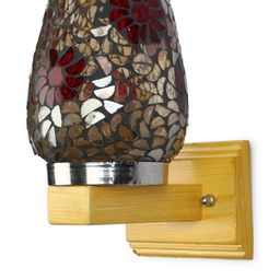 1ST TIME Black & Red Textured Glass Cylinder Shaped Wall Lamp-picture-1
