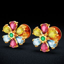 Joyalukkas 22KT Yellow Gold Diamond Earrings-picture-12