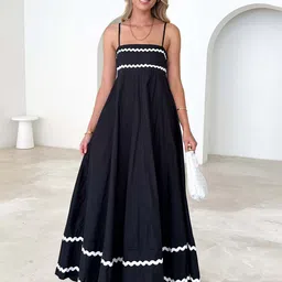 All About You Women Solid Shoulder Straps Casual Dress-image-87