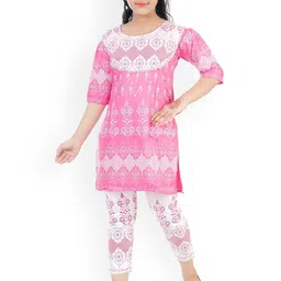 BAESD Girls Floral Printed Regular Kurta with Trousers-image-63