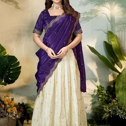 Fabcartz Embroidered Semi-Stitched Lehenga & Unstitched Blouse With Dupatta-picture-15