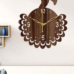 Freny Exim Brown Analogue Wood Wall Clock-image-82