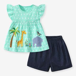 LULU & SKY Girls Printed Top with Shorts-image-47