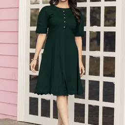 MITTOO Cotton Dyed Fit and Flare Dresses-picture-14