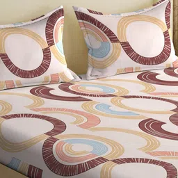 Myntra Elegant Homes Beige & Brown Printed 300 TC Double King Bedsheet Set 2.50 m x 2.20 m-image-97