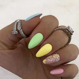 STYFY Set Of 24 Stick On Artificial Nails With Nail Buffer & Stick - Magical Sunshine-picture-22