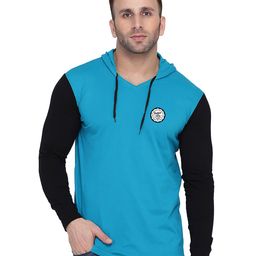 Blisstone Men Colourblocked Hooded Slim Fit T-shirt-image-92