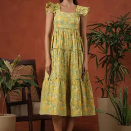 anayna Printed Maxi Flared Cotton Ethnic Dress-image-50