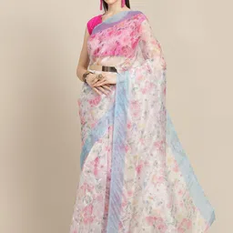 Anouk Floral Organza Saree-picture-33