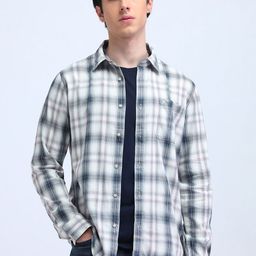 Flying Machine Men Classic Spread Collar Tartan Checked Cotton Casual Shirt-image-66