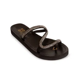 VANSON SHOES Women Embellished Open Toe Flats-image-5