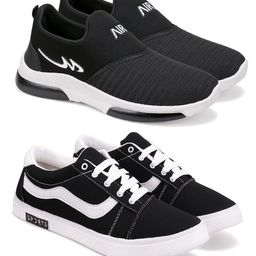 World Wear Footwear Men Mesh Running Non-Marking Slip-On Shoes-picture-3