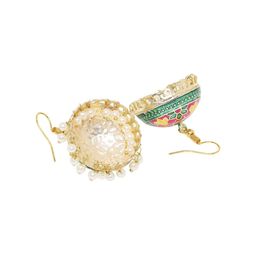 Anouk Set of 4 Artificial Beaded Enamelled Meenakari Dome Shaped Jhumkas image 5