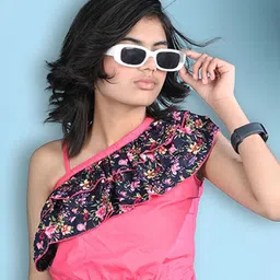 Cutiekins Floral One Shoulder Crop Top-48
