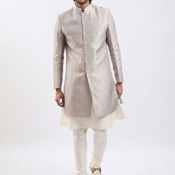 Vastramay Men Self Design Indo Western Sherwani Set-14