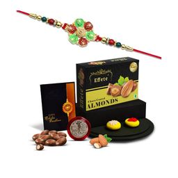 DeoDap Rakhi Roli Chawal Chocolate Coin & Greeting Card Gift Set-image-91