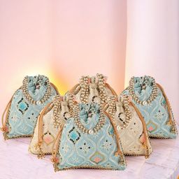Kuber Industries 6 Pieces Embroidered Potli Clutchs-picture-8