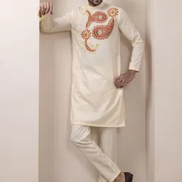 PulseIQ Men Beige Kurtas-image-120