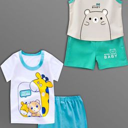 HELPOM Unisex Kids Printed Top with Shorts-image-68