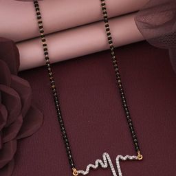 Anouk Gold-Plated Artificial Stones Studded And Beaded Mangalsutra-picture-32