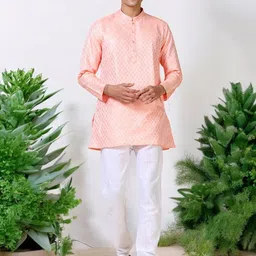 TATTVA Men Geometric Thread Work Anarkali Kurta-57