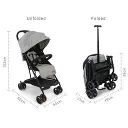 Babyhug Easy Travel Cabin Stroller With Z-Fold & Trolley Handle - Grey image 4