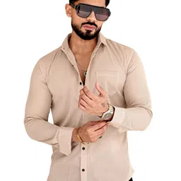 VORTEX Men Original Fit Textured Spread Collar Casual Shirt-picture-16