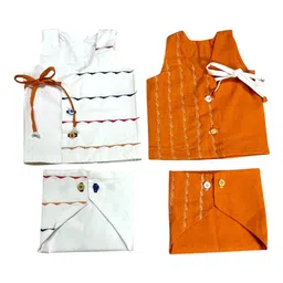 BAESD Kids Pack Of 2 Cotton Muslin Jhablas With Nappy-23