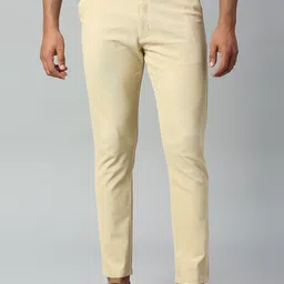 Dennis Lingo Men Cotton Solid Tapered Fit Trousers-image-71