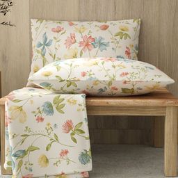 Layers Zen Cream-Coloured & Green Floral 220 TC Double King Bedsheet Set-2.74m x 2.29 m-picture-19