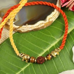 Asthetika 3-Pcs Stone-Studded & Beaded Rakhi Gift Set-33