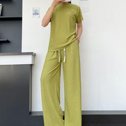 Lugo Round Neck T-Shirt With Palazzos Co-Ords-image-40