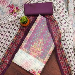 KALINI Printed Organza Unstitched Dress Material-picture-13
