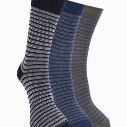 Force NXT Men Pack Of 3 Striped Calf-Length Socks-27