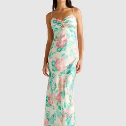 Forever New Floral Print Satin Sheath Maxi Dress-image-19