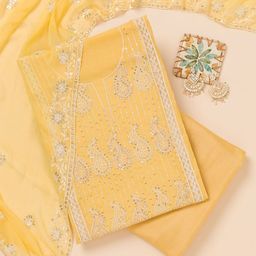 Koskii Floral Embroidered Unstitched Dress Material-image-98