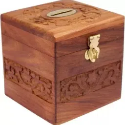 Hand carved money bank which can be used to keep important daily things Coin Bank-image-40