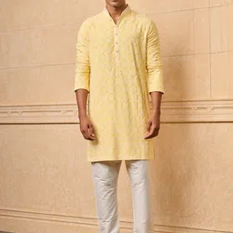 Tasva Floral Embroidered Regular Thread Work Straight Kurta With Trouser-picture-26