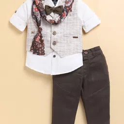LITTLE COLLARS Boys Printed Single-Breasted Three-Piece Suit-picture-10