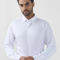 Raymond Men Spread Collar Solid Formal Shirt-image-14
