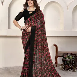 VARNI FABRICS Floral printed Pure Georgette Saree-picture-22