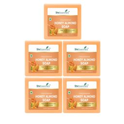 She Essentials Set Of 5 Natural Honey & Almond Soaps -125g Each-35