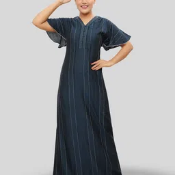 NIGHT QUEEN Printed Maxi Nightdress-picture-27
