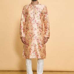 Arihant Rai Sinha Floral Printed Mandarin Collar Straight Kurta With Churidar-picture-23