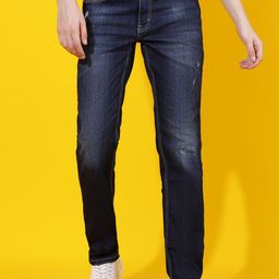 Belliskey Men Straight Fit Mildly Distressed Light Fade Jeans-image-50