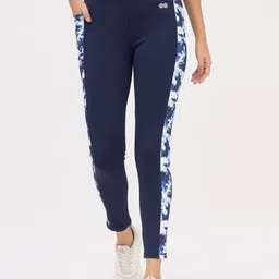 Clovia High Rise Active Tight With Side Marble Print Panels-image-57