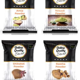 Online Quality Store Set Of 4 Reetha, Amla, Shikakai & Mehandi Powder Hair Mask-100 g Each-10