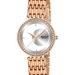 Ajanta Quartz Women Brass Patterned Dial & Bracelet Style Straps Watch AWC125ESL -02-55