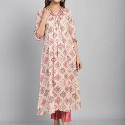 Roly Poly Women Floral Printed Regular Pure Cotton Kurta with Trousers & With Dupatta-24