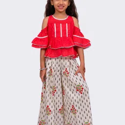 Twisha Girls Embellished Pure Cotton Top With Palazzos-image-97